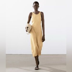 Yellow linen dress